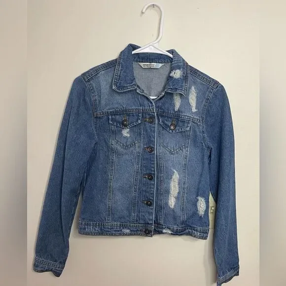 Crop Jacket Highway Jeans Distressed Denim Jacket Highway Jeans